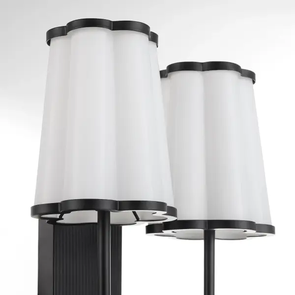 Belinder 2-Light Scalloped Wall Sconce in Matte Black - Image 4