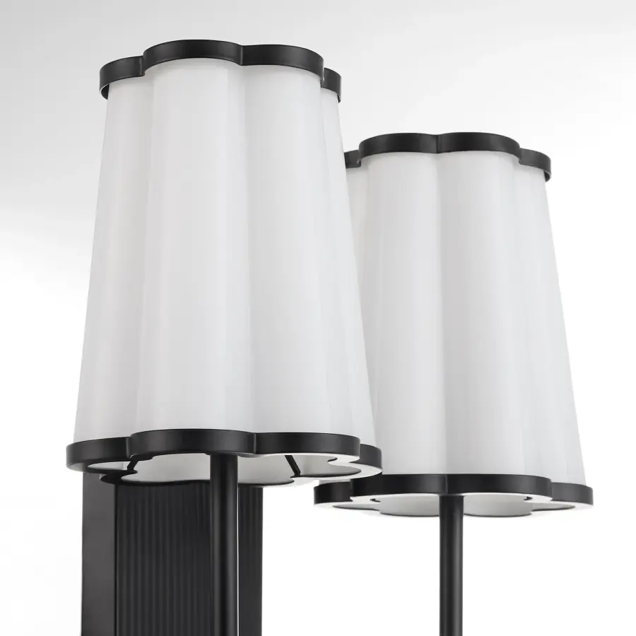 Belinder 2-Light Scalloped Wall Sconce in Matte Black - Image 4