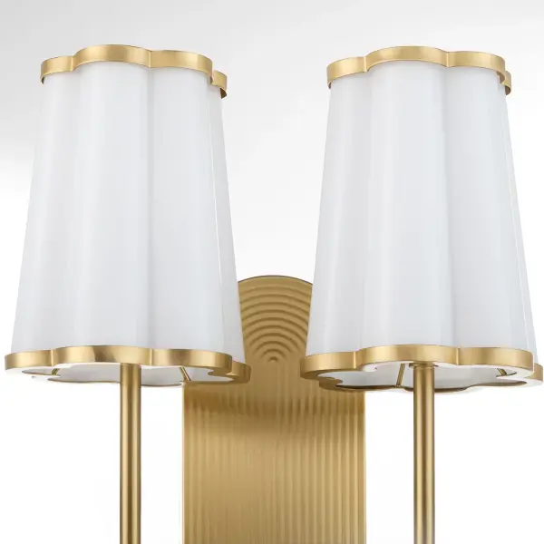 Belinder 2-Light Scalloped Wall Sconce in Aged Brass - Image 3
