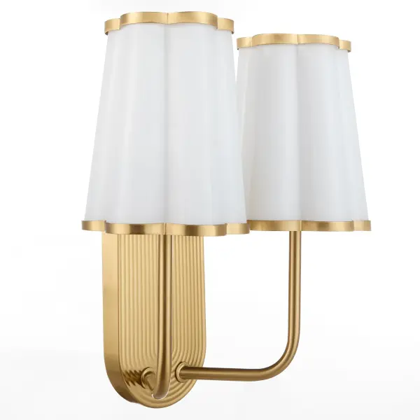 Belinder 2-Light Scalloped Wall Sconce in Aged Brass - Image 4