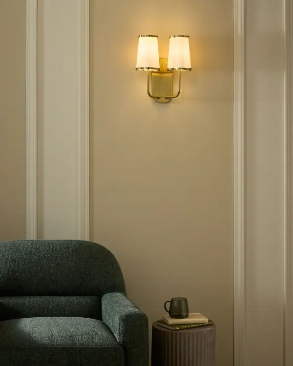 Belinder 2-Light Scalloped Wall Sconce in Aged Brass - Image 5