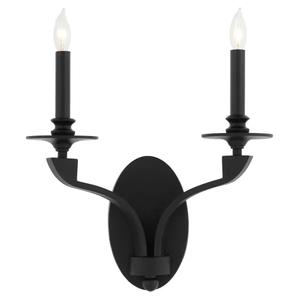 The Chantelle sconce delivers dramatic Gothic-inspired design with clean modern lines. Its oversized bobeche and sweeping arms create a striking focal point, perfect for spaces seeking architectural character and bold sophistication. - alternate view