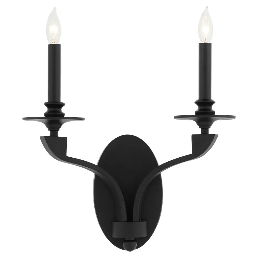 Chantelle 2-Light Wall Sconce in Matte Black - Image 2