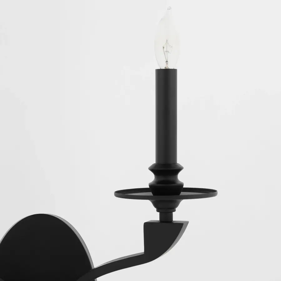 Chantelle 2-Light Wall Sconce in Matte Black - Image 3