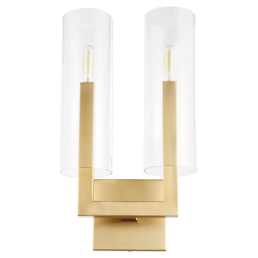Harbin 2-Light Wall Sconce in Aged Brass - Image 1