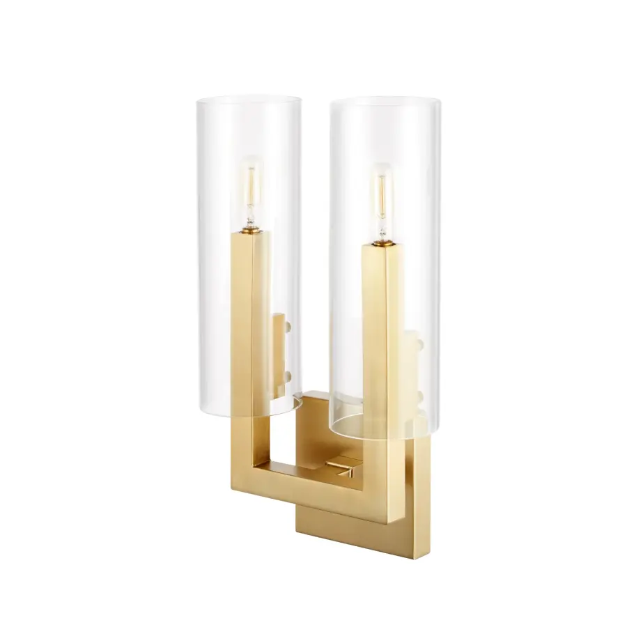 Harbin 2-Light Wall Sconce in Aged Brass - Image 2