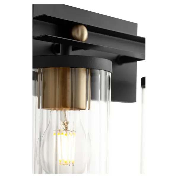 Empire 2-Light Vanity in Black with Aged Brass - Image 2
