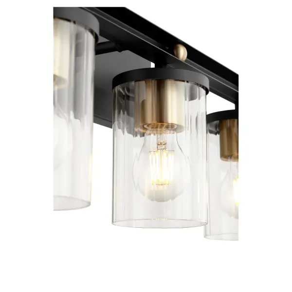 Empire 3-Light Vanity in Black with Aged Brass - Image 2