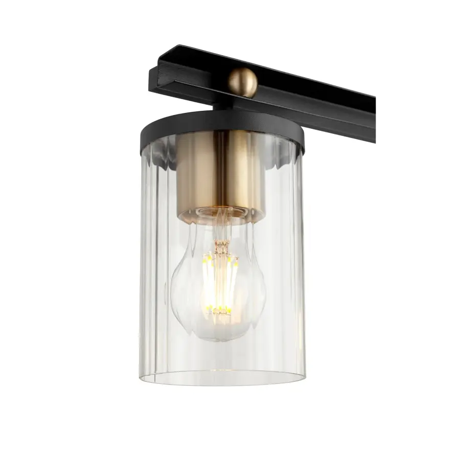 Empire 4-Light Vanity in Black and Aged Brass - Image 2