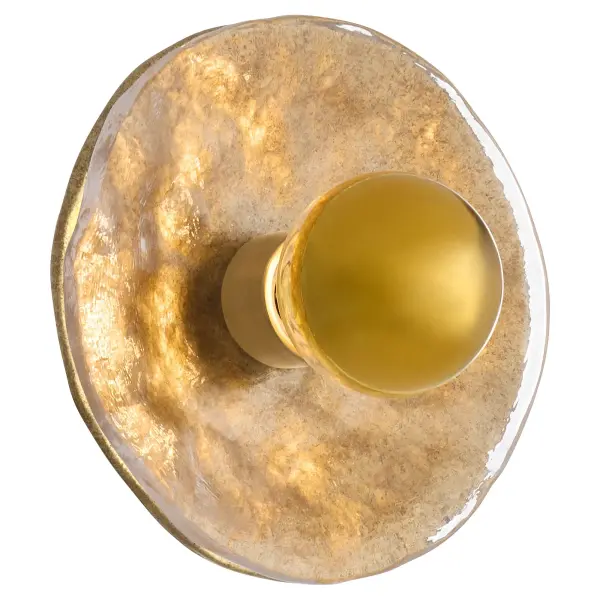 The Del Rey sconce combines contemporary design with artisan glass and brushed brass finish, creating striking ambient lighting. Perfect for creating rhythmic patterns or symmetrical displays in modern interiors. - alternate view
