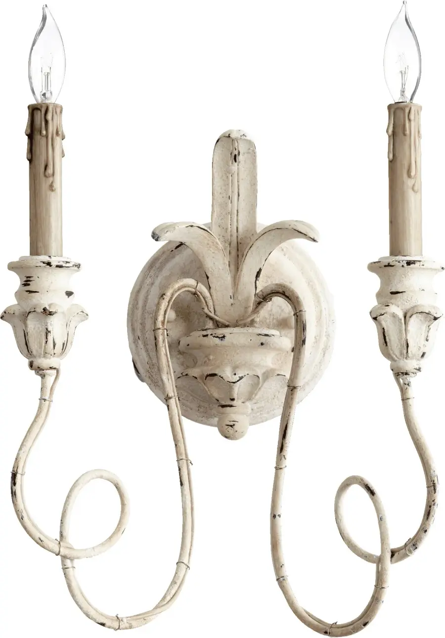 Salento 2-Light Traditional Wall Sconce in Persian White