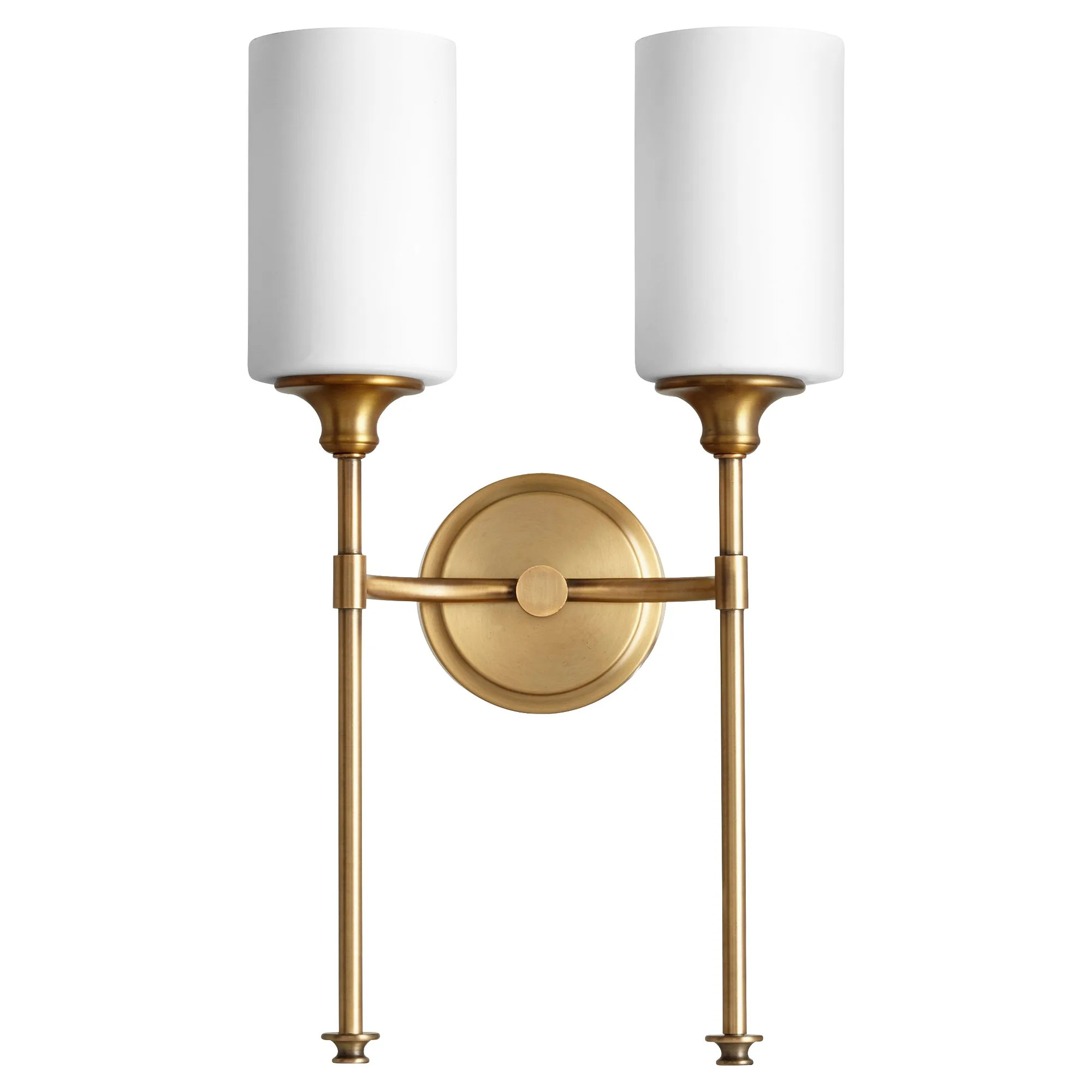 Celeste 2-Light Transitional Wall Sconce in Aged Brass