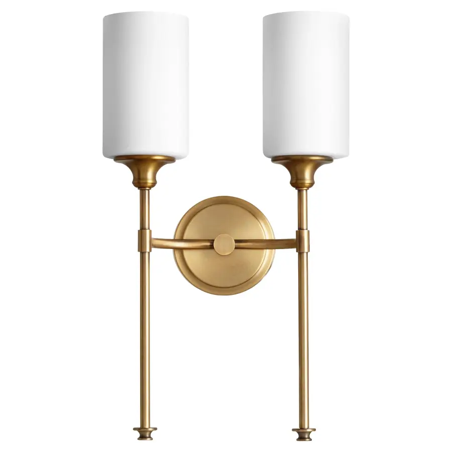 Celeste 2-Light Transitional Wall Sconce in Aged Brass - Image 1