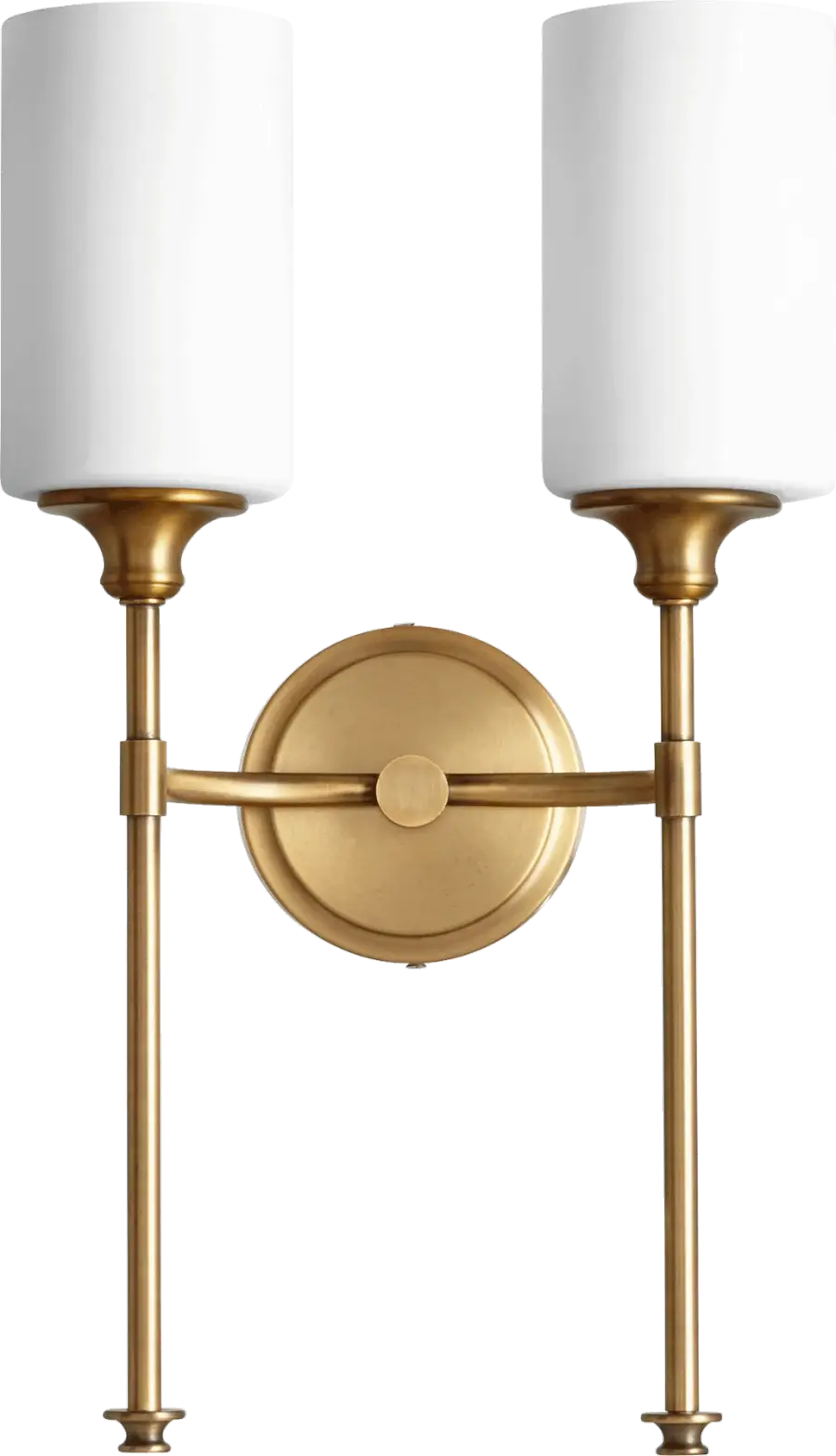 Celeste 2-Light Transitional Wall Sconce in Aged Brass - Image 2