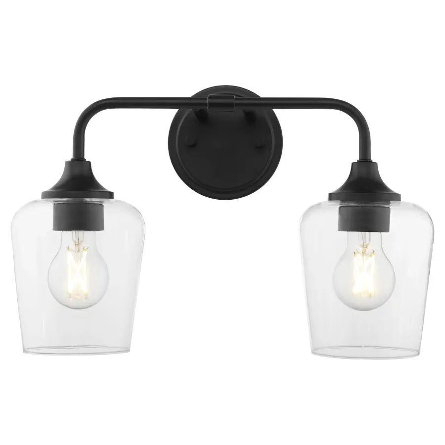 Raymond 2-Light Vanity in Matte Black - Image 2