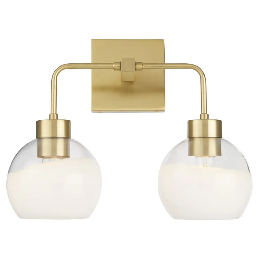 Lacy 2-Light Vanity Light with Layered White Glass - Image 2