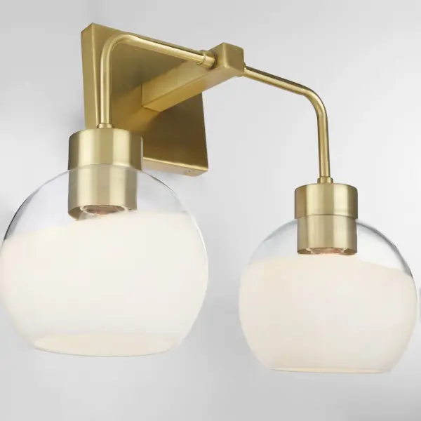 Lacy 2-Light Vanity Light with Layered White Glass - Image 3