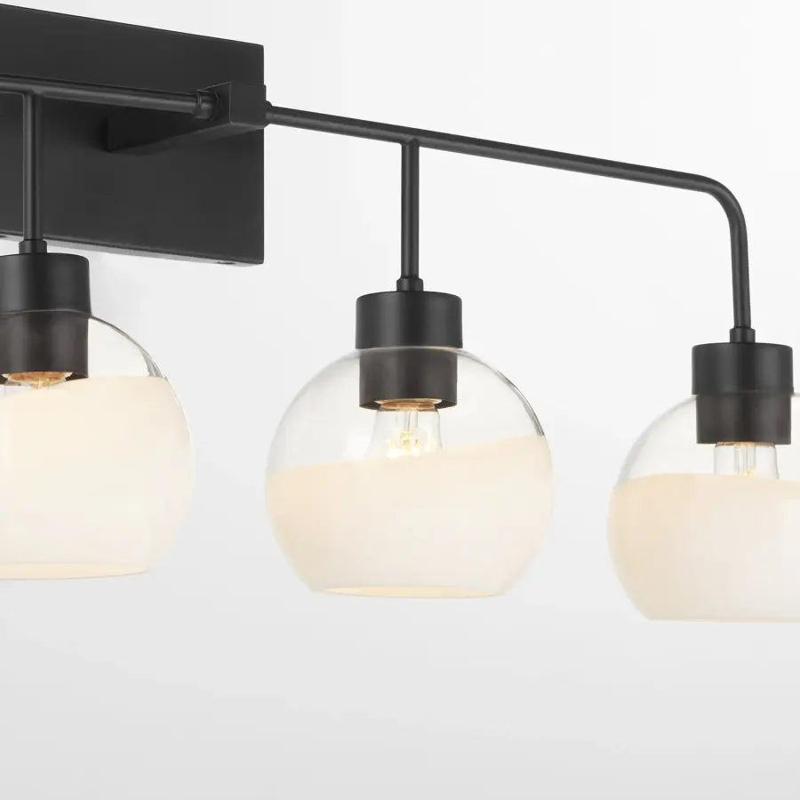 Lacy 4-Light Vanity Light with Layered White Glass - Image 3