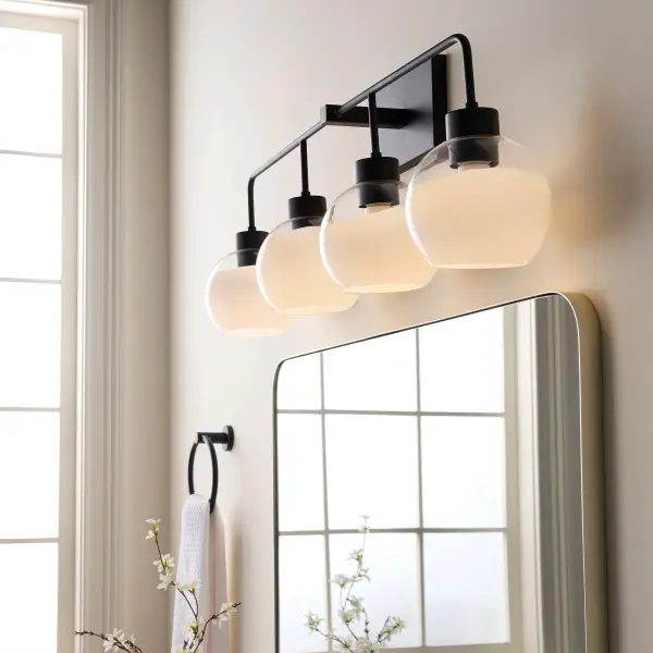 Lacy 4-Light Vanity Light with Layered White Glass - Image 7