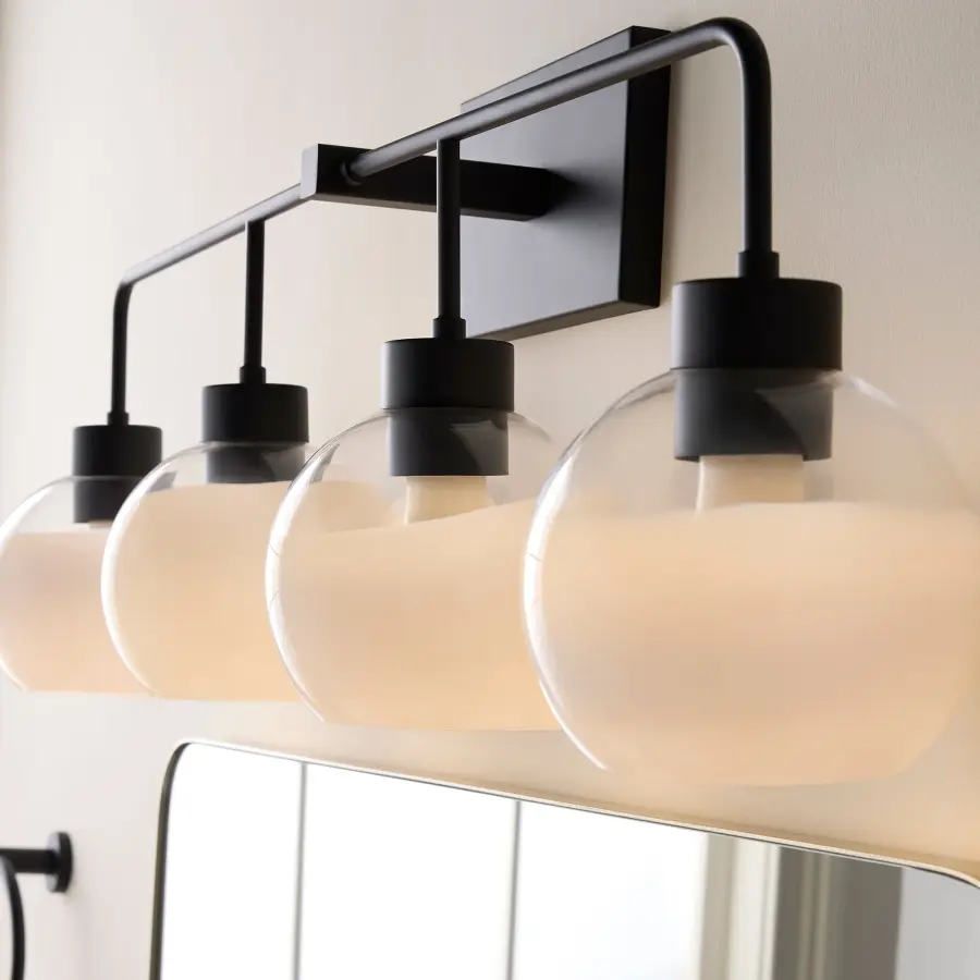 Lacy 4-Light Vanity Light with Layered White Glass - Image 8