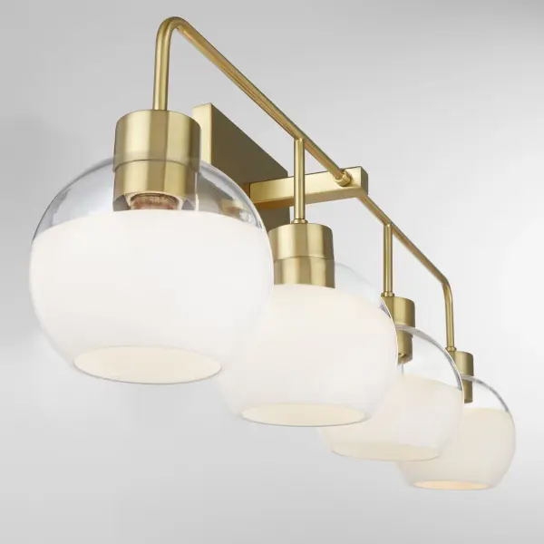 Lacy 4-Light Vanity Light with Layered White Glass - Image 4