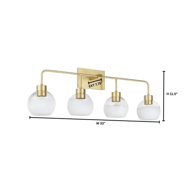 Lacy 4-Light Vanity Light with Layered White Glass - Image 5