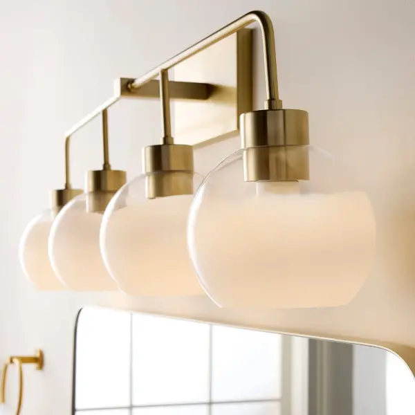 Lacy 4-Light Vanity Light with Layered White Glass - Image 8
