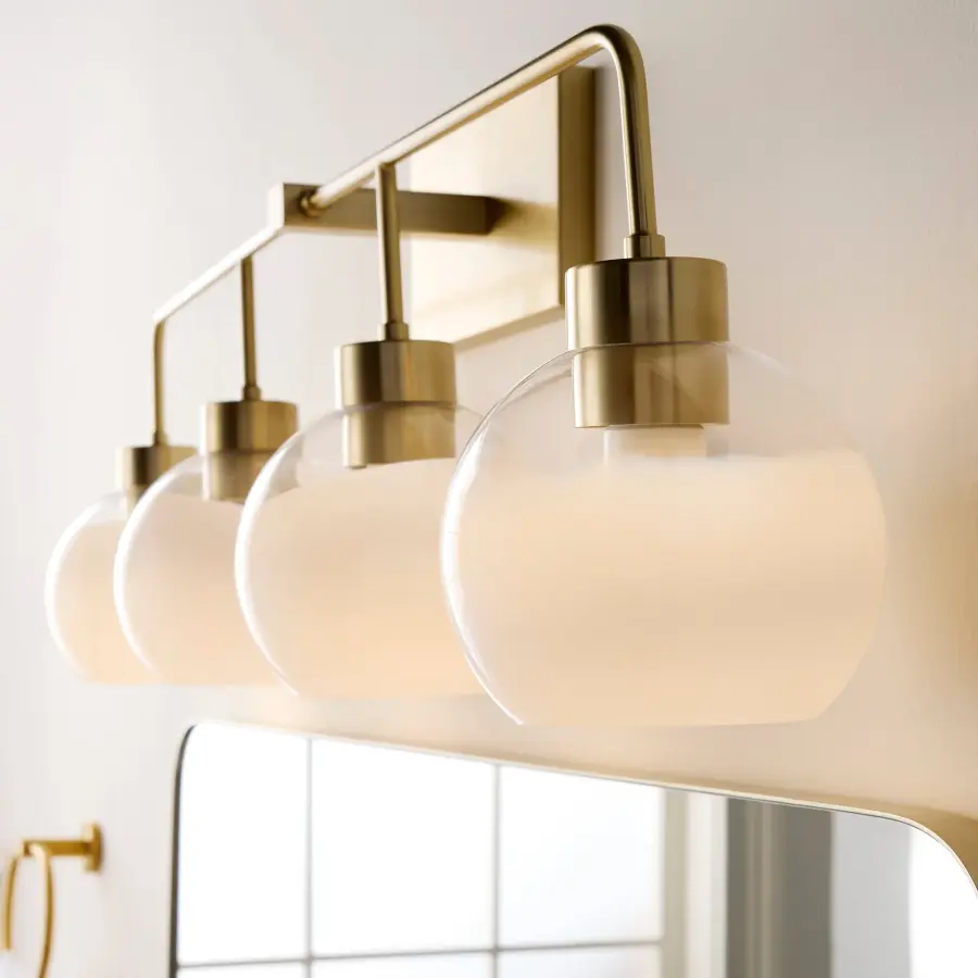 Lacy 4-Light Vanity Light with Layered White Glass - Image 8