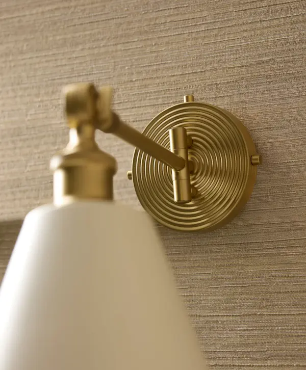 Bailey 1-Light Wall Sconce in Studio White & Aged Brass - Image 11
