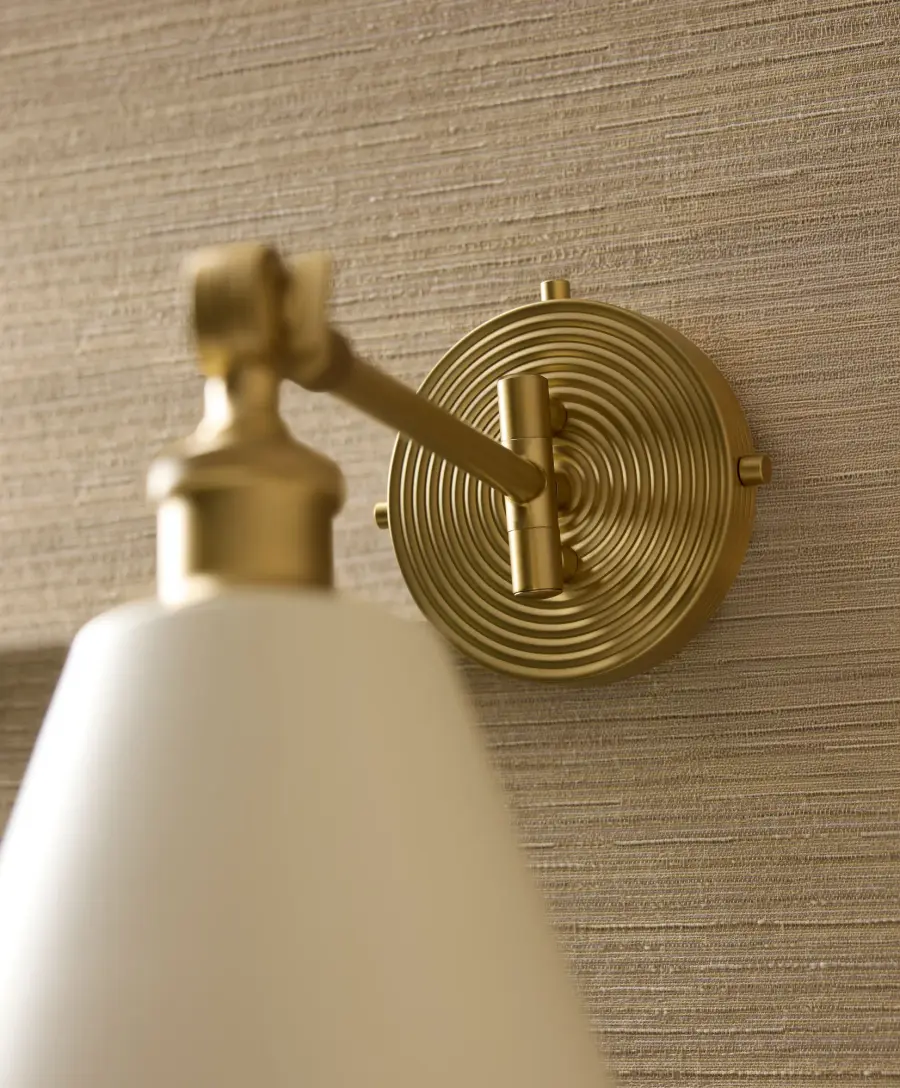 Bailey 1-Light Wall Sconce in Studio White & Aged Brass - Image 11