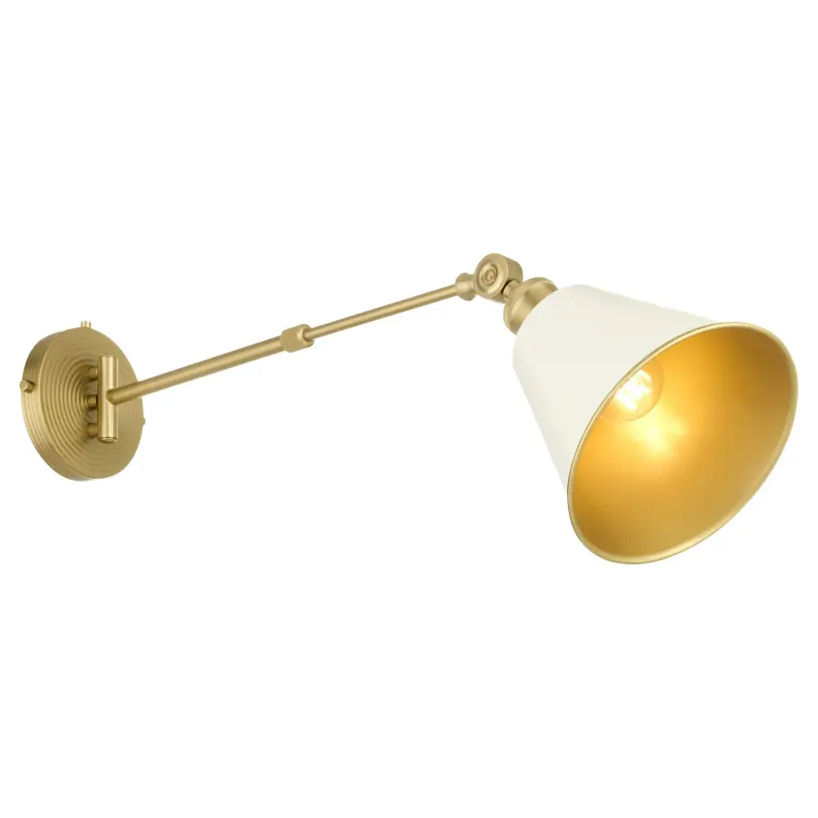 Bailey 1-Light Wall Sconce in Studio White & Aged Brass - Image 4