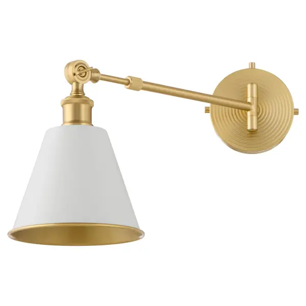 Bailey 1-Light Wall Sconce in Studio White & Aged Brass - Image 6