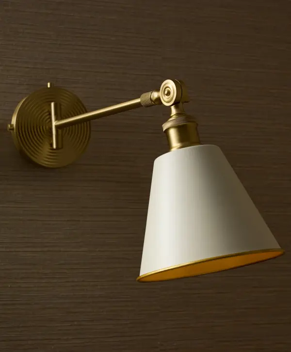 Bailey 1-Light Wall Sconce in Studio White & Aged Brass - Image 10