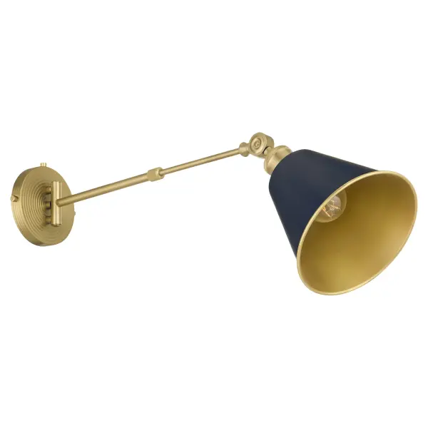 Bailey 1-Light Wall Sconce in Blue & Aged Brass - Image 5