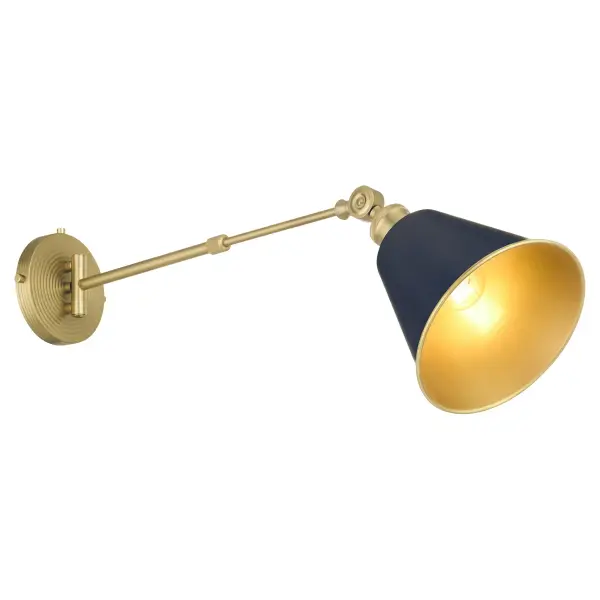 Bailey 1-Light Wall Sconce in Blue & Aged Brass - Image 6