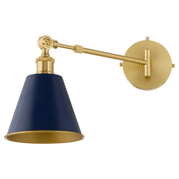 Bailey 1-Light Wall Sconce in Blue & Aged Brass - Image 7