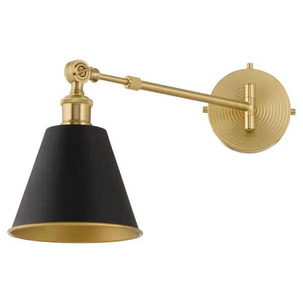 Bailey 1-Light Wall Mount in Matte Black & Aged Brass - Image 5