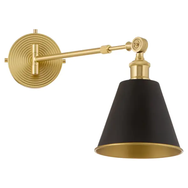 Bailey 1-Light Wall Mount in Matte Black & Aged Brass - Image 6
