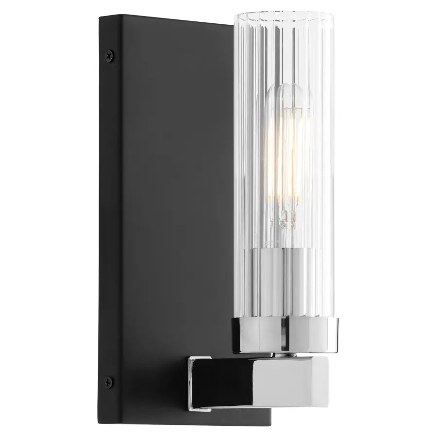 Kilbey 1-Light Vanity Light in Matte Black & Chrome - Image 2