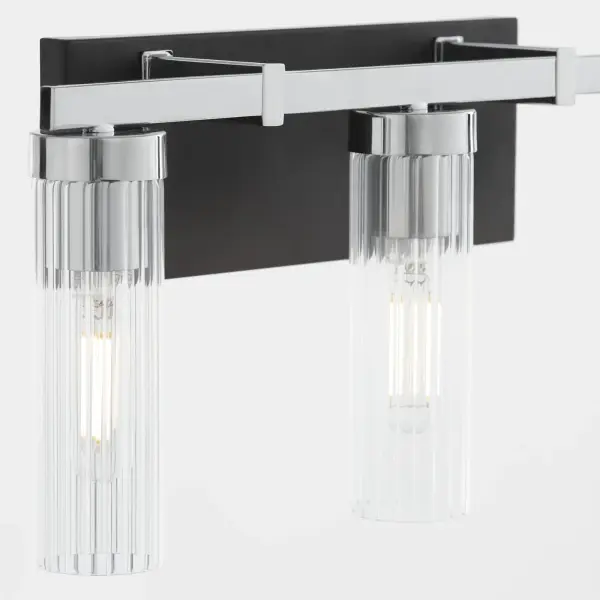 Kilbey 3-Light Vanity in Matte Black & Chrome - Image 3
