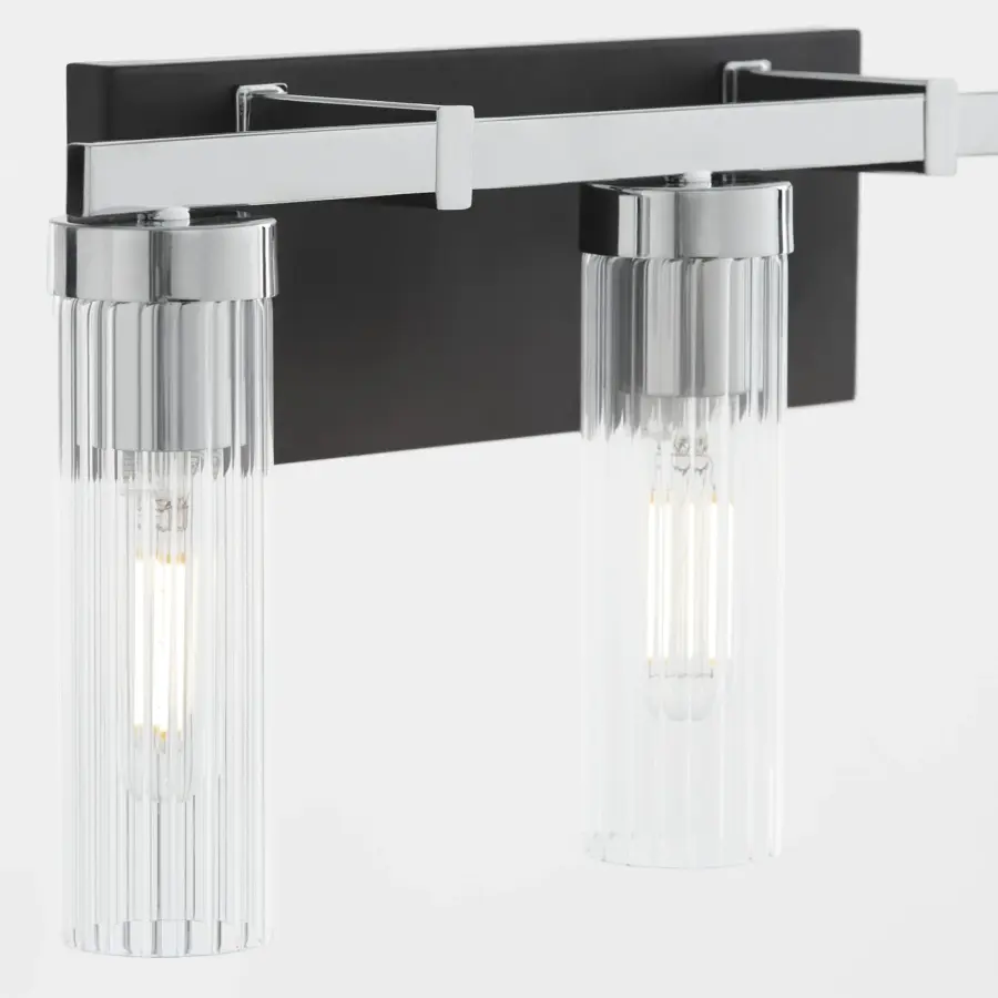 Kilbey 3-Light Vanity in Matte Black & Chrome - Image 3