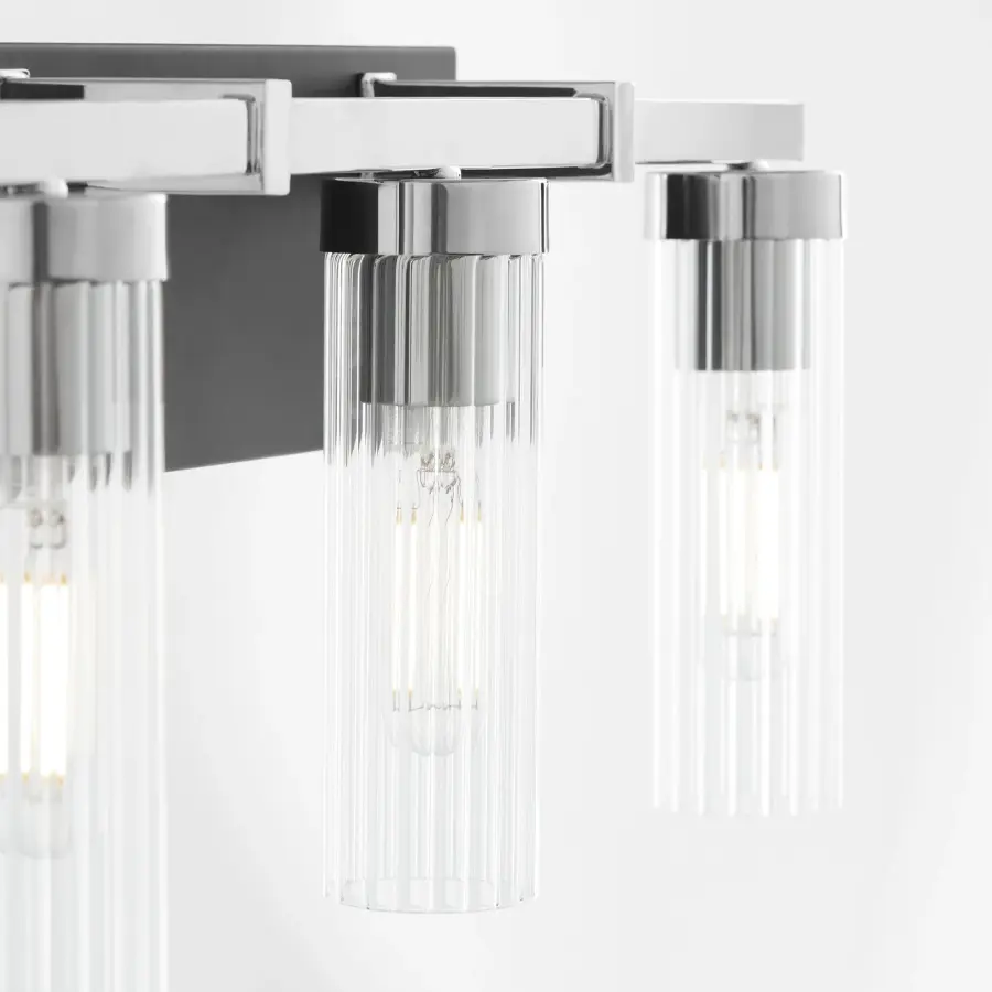 Kilbey 3-Light Vanity in Matte Black & Chrome - Image 4