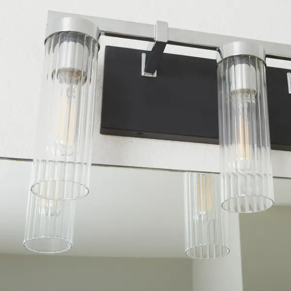 Kilbey 3-Light Vanity in Matte Black & Chrome - Image 5