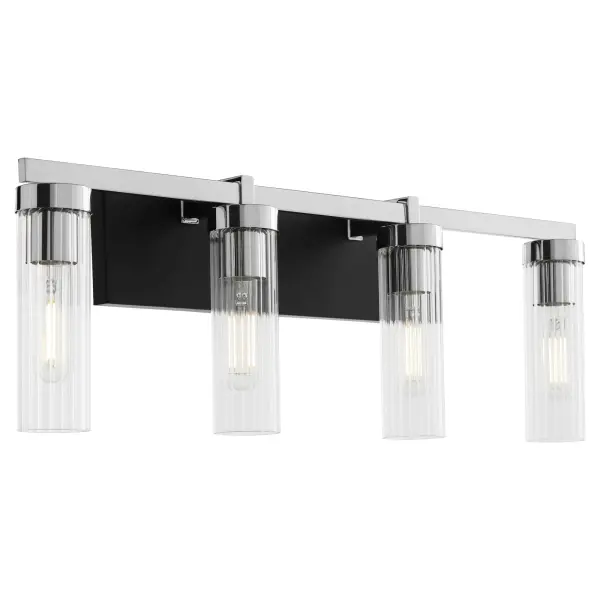 Kilbey 4-Light Vanity Light in Matte Black & Chrome - Image 2