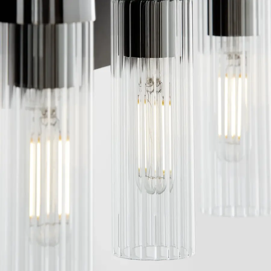 Kilbey 5-Light Vanity Light in Matte Black & Chrome - Image 2