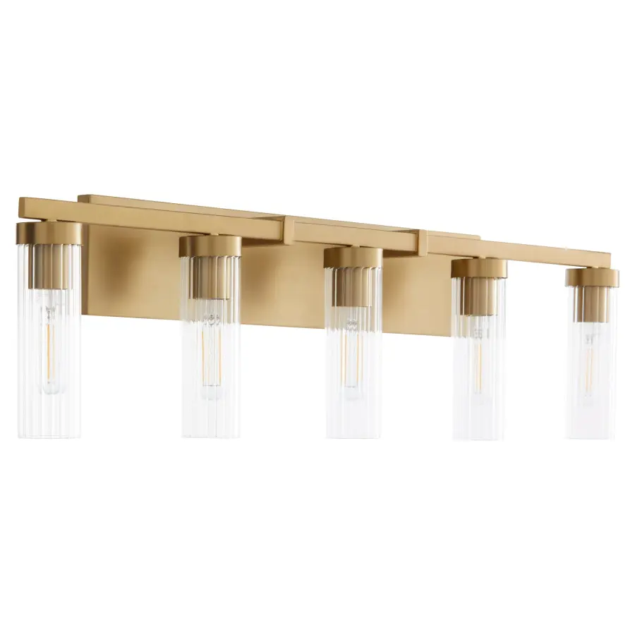Kilbey 5-Light Vanity in Aged Brass - Image 1
