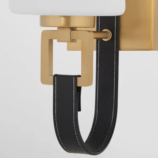 Sophisticated Wall Sconce with Fashion-Inspired Leather Detailing - Image 3