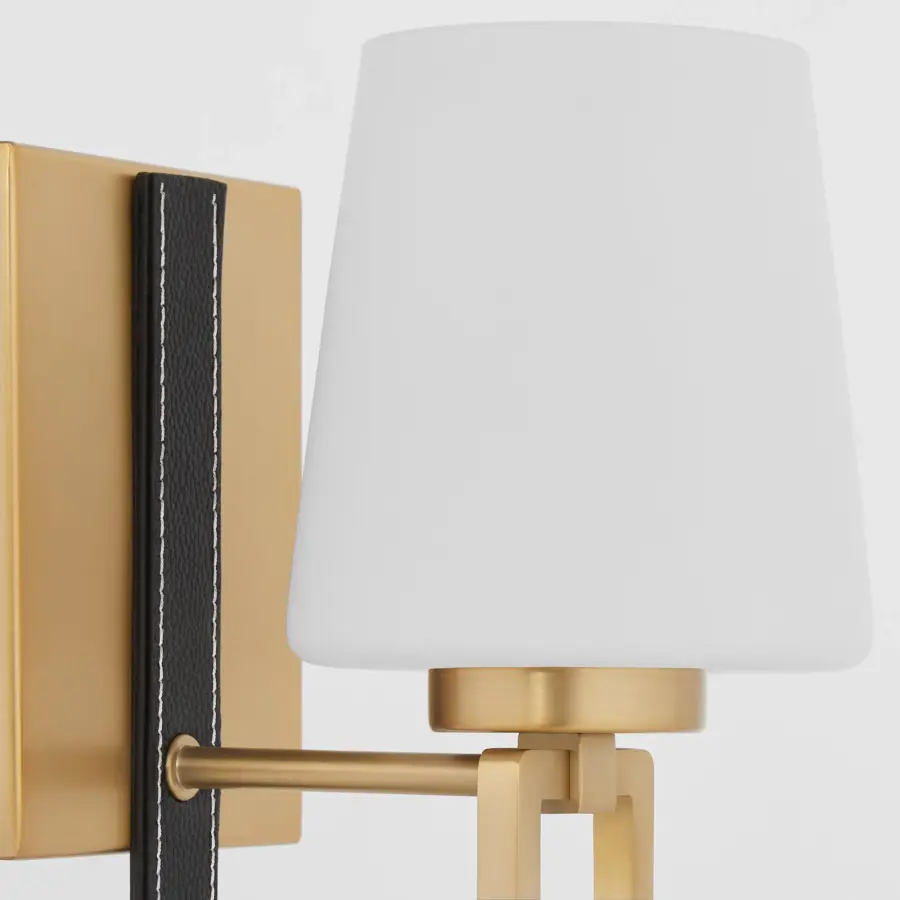 Sophisticated Wall Sconce with Fashion-Inspired Leather Detailing - Image 4