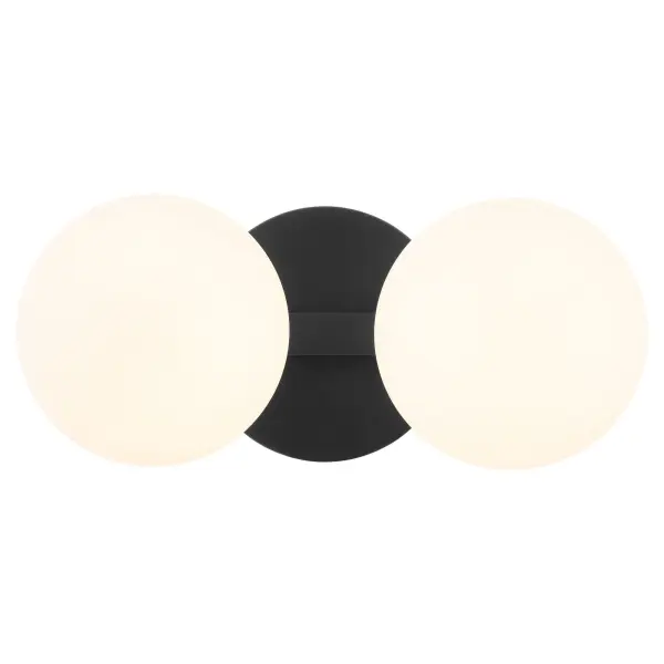 Jasper 2-Light Matte Black Globe Vanity - Image 2