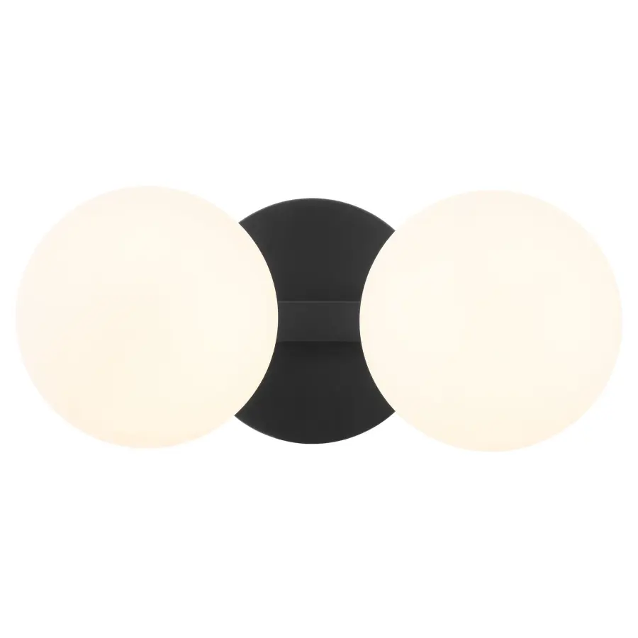 Jasper 2-Light Matte Black Globe Vanity - Image 2